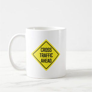 Signal d'avertissement de trafic croisé   Mug clas