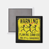 Signal d'avertissement Zombies flamboyant Magnets (Recto/Verso)