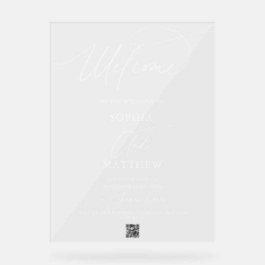 Signal de code QR du script de bienvenue du mariag (Recto)