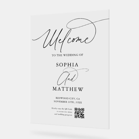 Signal de code QR du script de bienvenue du mariag (Angle)