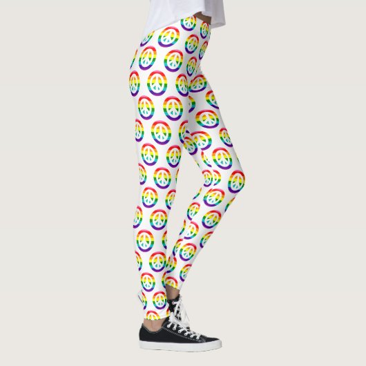 Signal de paix drapeau arc-en-ciel Leggings Gay pr (Droite)