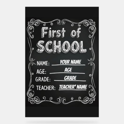 Signal du premier jour de l'école modifiable (Recto)