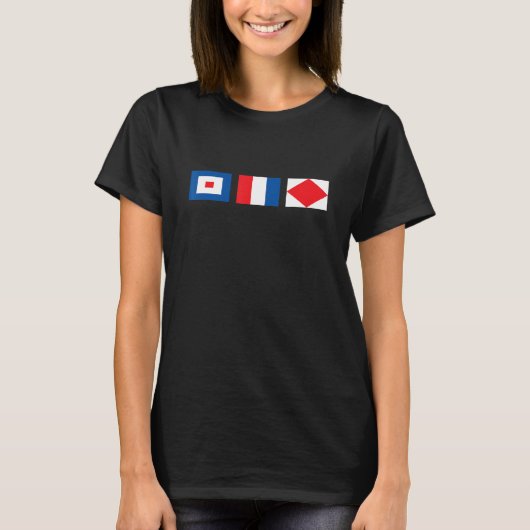 Signal flag grappig zeilend t-shirt Whiskey Tango  (Voorkant)
