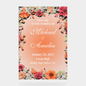 Signal Mariage de bienvenue boho rouge vert orange (Recto)