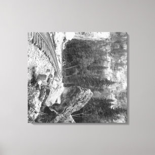 Signal Rock Near Railroad Track Canvas Afdruk