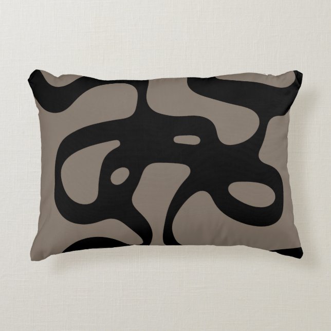 Signalen op afstand: Abstract zwart & grijs Accent Kussen (Voorkant)