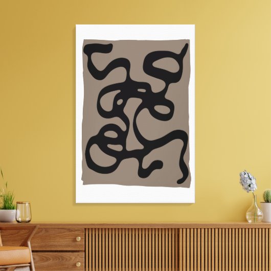 Signalen op afstand: Abstract zwart & grijs Canvas Afdruk (Insitu (Woonkamer))