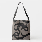 Signalen op afstand: Abstract zwart & grijs Crossbody Tas (Achterkant)