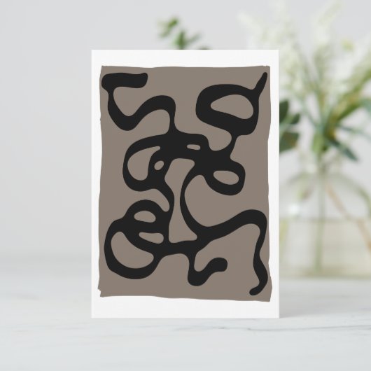 Signalen op afstand: Abstract zwart & grijs Kaart (Staand voorkant)