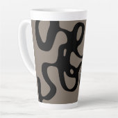 Signalen op afstand: Abstract zwart & grijs Latte Mok (Linkerhoek)