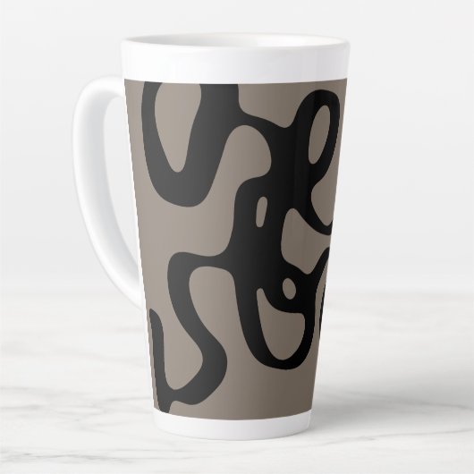 Signalen op afstand: Abstract zwart & grijs Latte Mok (Linkerhoek)
