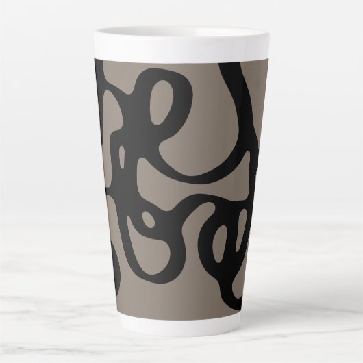 Signalen op afstand: Abstract zwart & grijs Latte Mok (Voorkant)