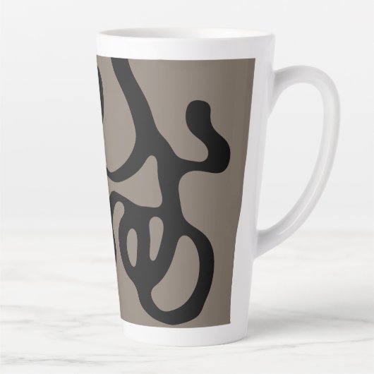 Signalen op afstand: Abstract zwart & grijs Latte Mok (Rechts)
