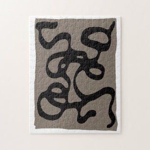 Signalen op afstand: Abstract zwart & grijs Legpuzzel