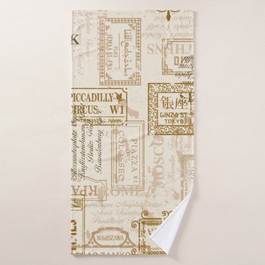 signalisation vintage motif transparent dans le co (Serviette de bain)