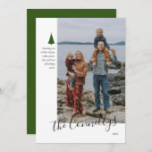 Signature Arbre photo unique Carte Holiday (Devant / Derrière)