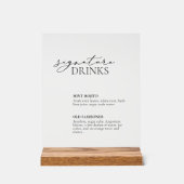 Signature Boissons Mariage Bar Signal acrylique (Recto)