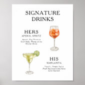 Signature Boissons Mariage Cocktail Menu Poster (Devant)