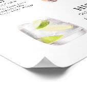 Signature Boissons Mariage Cocktail Menu Poster (Coin)