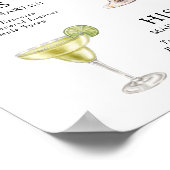 Signature Boissons Mariage Cocktail Menu Poster (Coin)