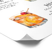 Signature Boissons Mariage Cocktail Menu Poster (Coin)