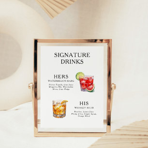 Signature Boissons Mariage Cocktail Menu Poster