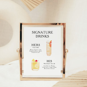 Signature Boissons Mariage Cocktail Menu Poster