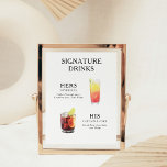Signature Boissons Mariage Cocktail Menu Poster<br><div class="desc">Customisez ce menu de cocktails mariages et il sera sûr d'impressionner! Assurez-vous de choisir le papier d'affiche lourd d'archives si vous voulez le accrocher plus facilement.</div>