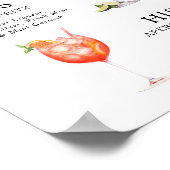 Signature Boissons Mariage Cocktail Menu Poster (Coin)