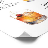 Signature Boissons Mariage Cocktail Menu Poster (Coin)