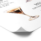 Signature Boissons Mariage Cocktail Menu Poster (Coin)