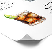 Signature Boissons Mariage Cocktail Menu Poster (Coin)