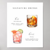 Signature Boissons Mariage Cocktails Poster (Devant)