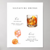 Signature Boissons Mariage Cocktails Poster (Devant)