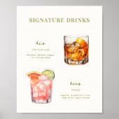 Signature Boissons Mariage Cocktails Poster (Devant)