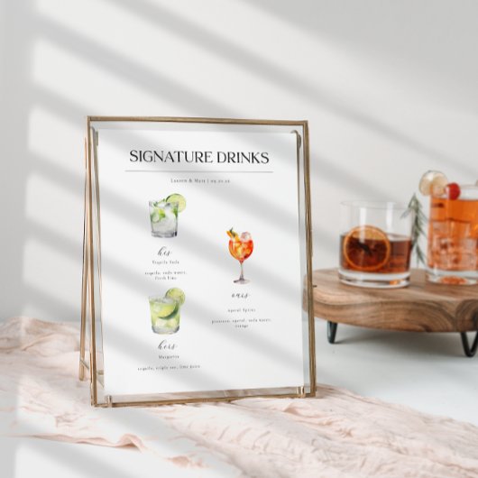Signature Boissons Mariage Cocktails Poster