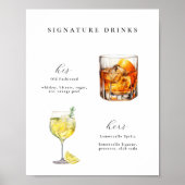 Signature Boissons Mariage Cocktails Poster (Devant)
