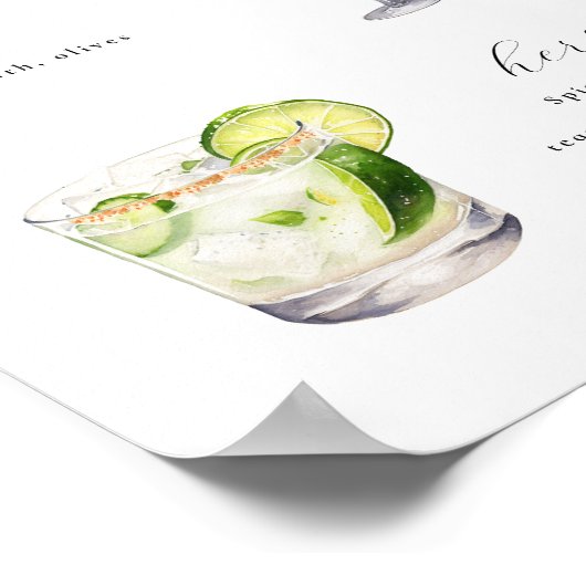 Signature Boissons Mariage Cocktails Poster (Coin)