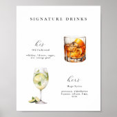 Signature Boissons Mariage Cocktails Poster (Devant)