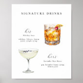 Signature Boissons Mariage Cocktails Poster (Devant)