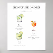 Signature Boissons Mariage Cocktails Poster (Devant)