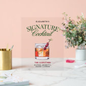 Signature Cocktail Classy Green & Red Acryl Bord (Huwelijk)