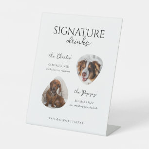 Signature Cocktail Dog Photo Drinken Bar Sign Reclamebord Met Voetstuk