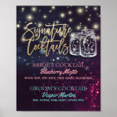 Signature Cocktail Drink Menu Wedding Decor Sign Poster (Voorkant)