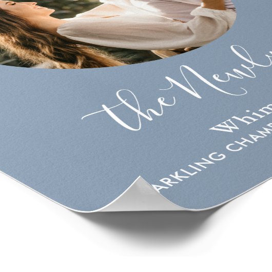 Signature Cocktail Foto Stof Blauw Trouw Bar Poster (Hoek)