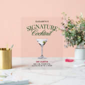 Signature Cocktail Green & Red Classy Acryl Bord (Huwelijk)