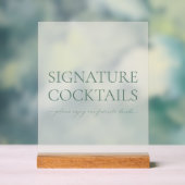 Signature Cocktails Acrylic Wedding Sign (Neutre)