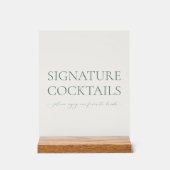Signature Cocktails Acrylic Wedding Sign (Recto)