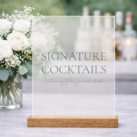 Signature Cocktails Acrylic Wedding Sign
