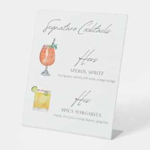 Signature cocktails: kruidige Marg & Aperol Spritz Reclamebord Met Voetstuk